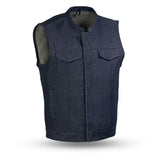 Kershaw Men's Motorcycle Denim Vest - First Manufacturing Company - Flyclothing LLC