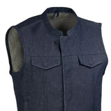 Kershaw Men's Motorcycle Denim Vest - First Manufacturing Company - Flyclothing LLC