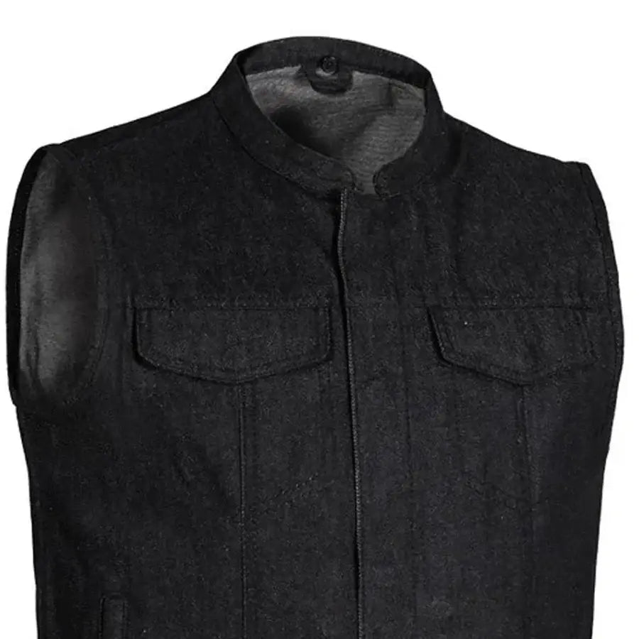 Kershaw Men's Motorcycle Denim Vest - First Manufacturing Company - Flyclothing LLC