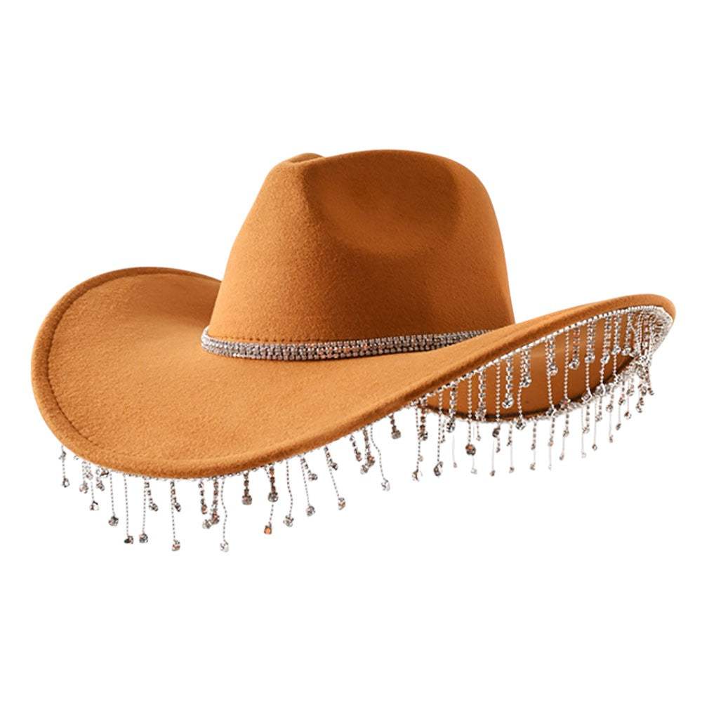 Rhinestone Band with Pointed Stones Paved Cowboy Western Hat - Madeline Love - Flyclothing LLC