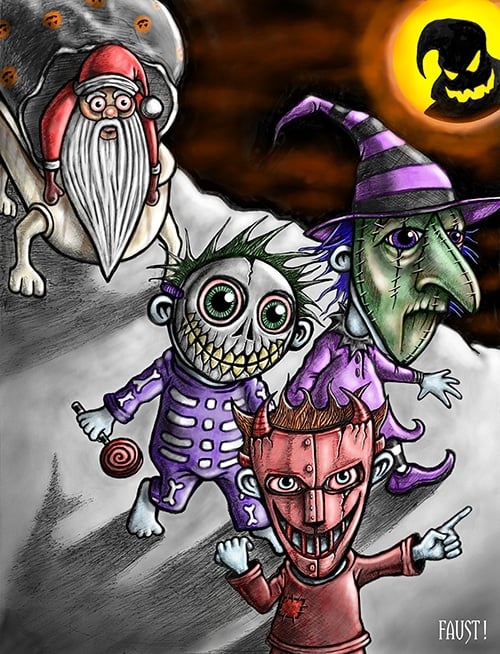 Black Market Art Company Kidnap the Sandy Claws Print
