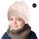 Kids Animal Patterned Beanie Hat Leopard Knit Cuff Hat - Madeline Love - Flyclothing LLC