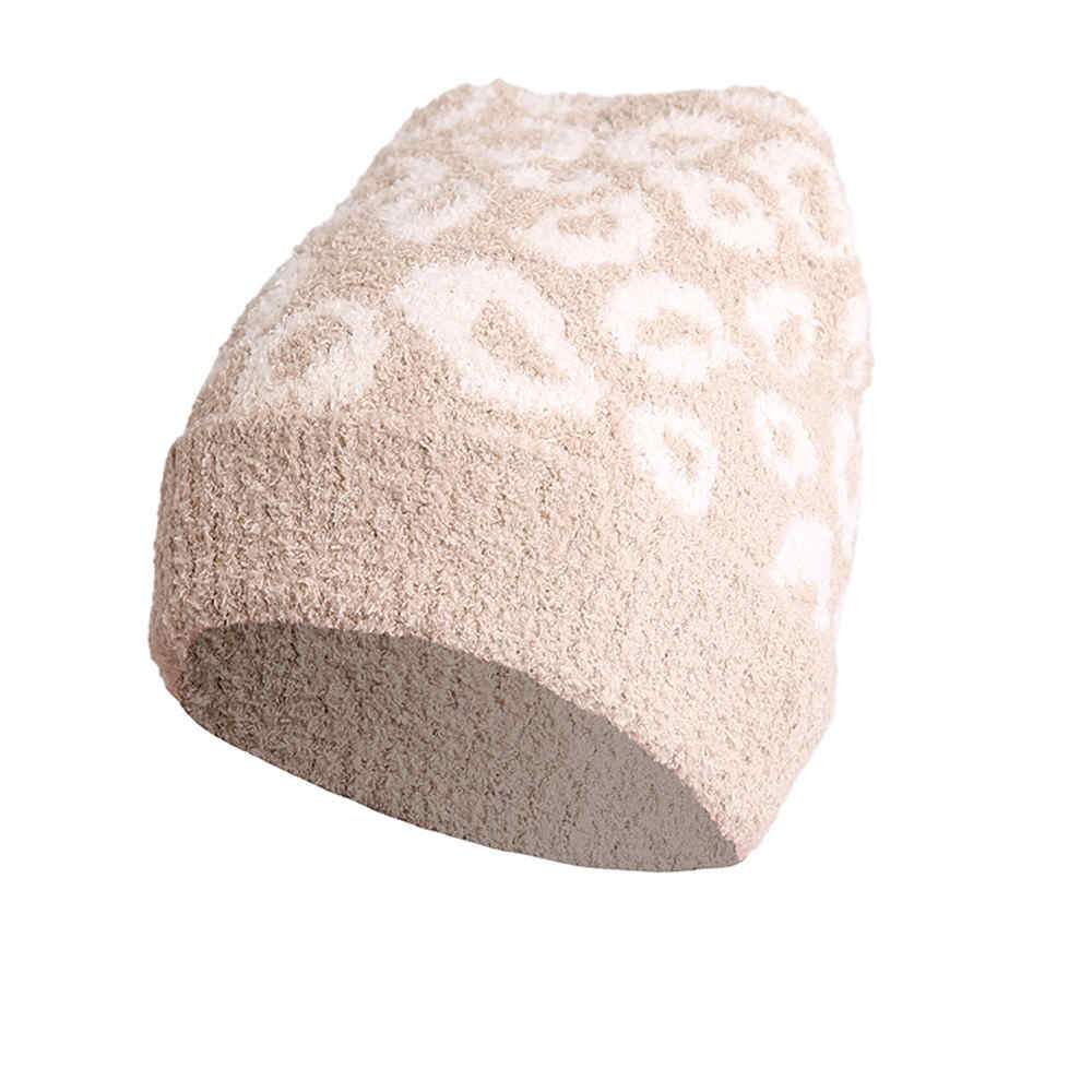 Kids Animal Patterned Beanie Hat Leopard Knit Cuff Hat - Madeline Love - Flyclothing LLC