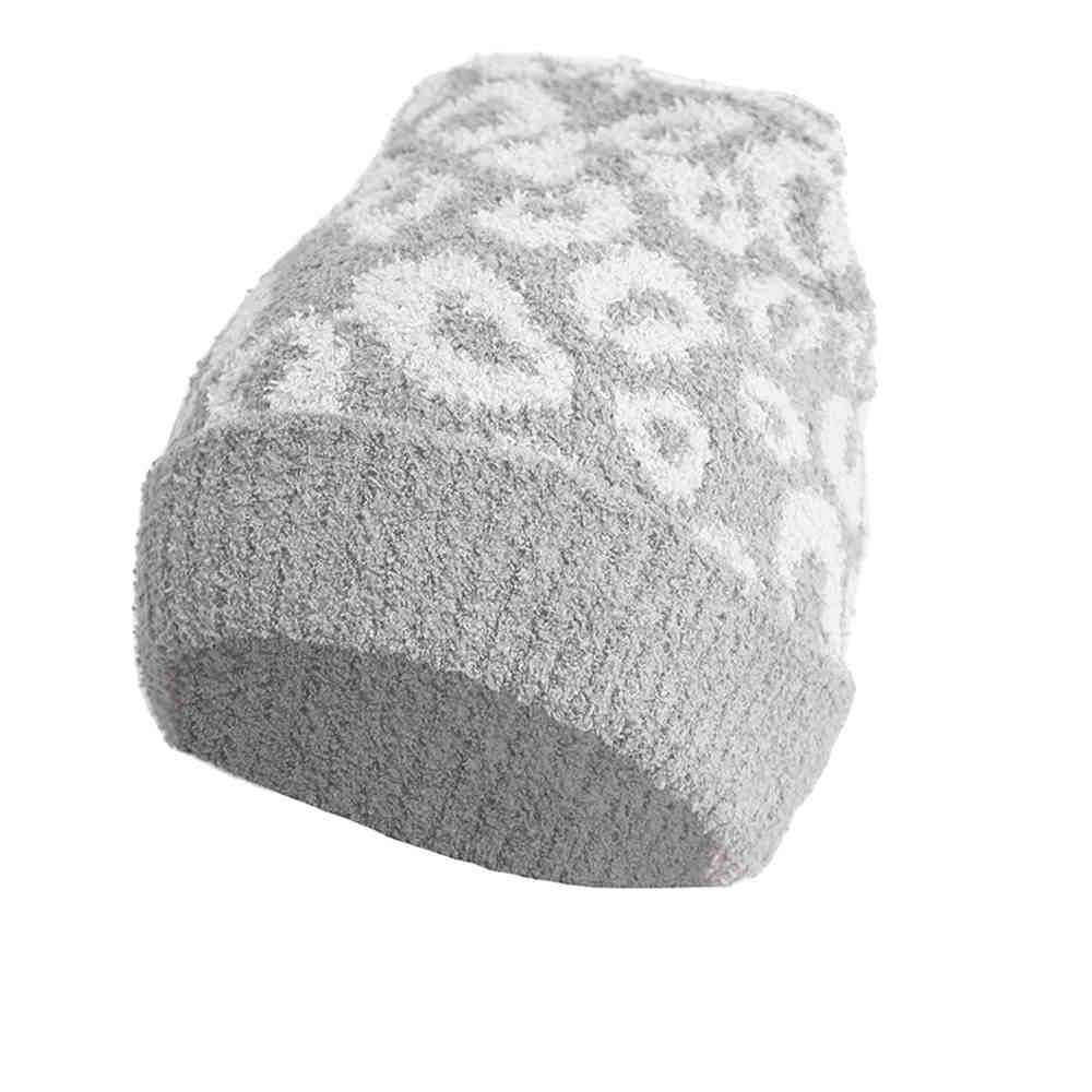 Kids Animal Patterned Beanie Hat Leopard Knit Cuff Hat - Madeline Love - Flyclothing LLC