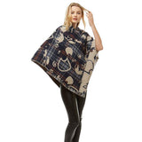 Kit Playing Cats Plaid Poncho Ruana - Madeline Love - Flyclothing LLC