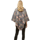 Kit Playing Cats Plaid Poncho Ruana - Madeline Love - Flyclothing LLC