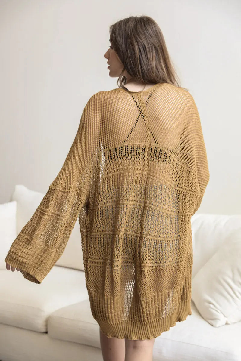 Knit Netted Cardigan - Boho Clothing and Accessories - Flyclothing LLC