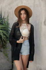 Knit Netted Cardigan - Boho Clothing and Accessories - Flyclothing LLC