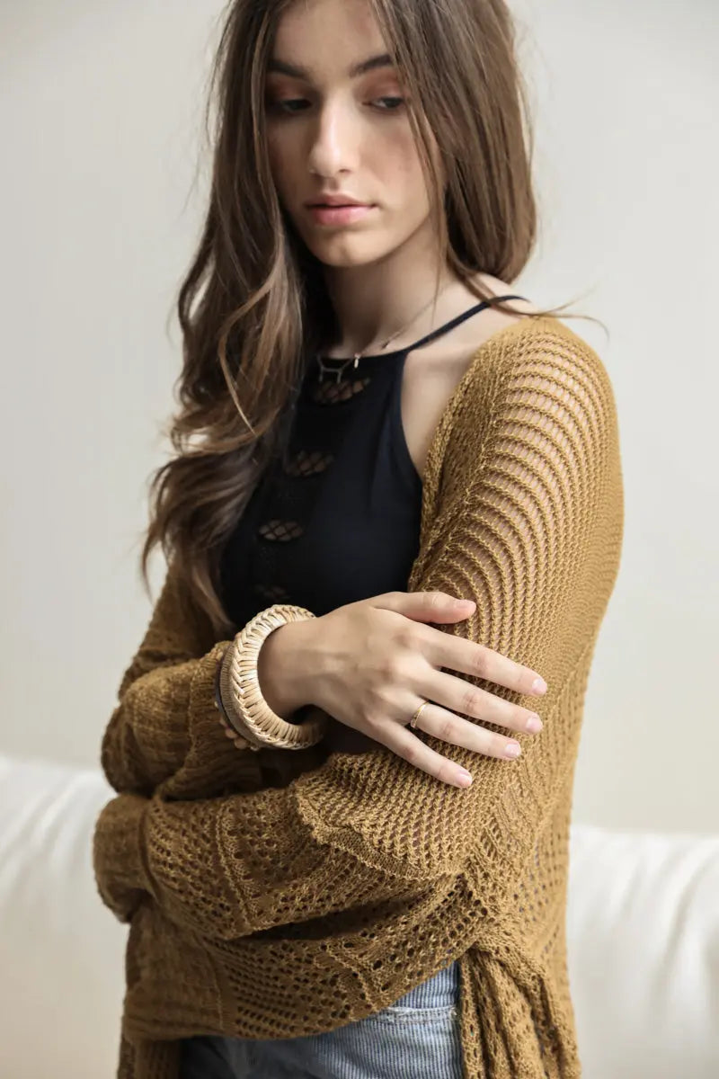 Knit Netted Cardigan - Boho Clothing and Accessories - Flyclothing LLC