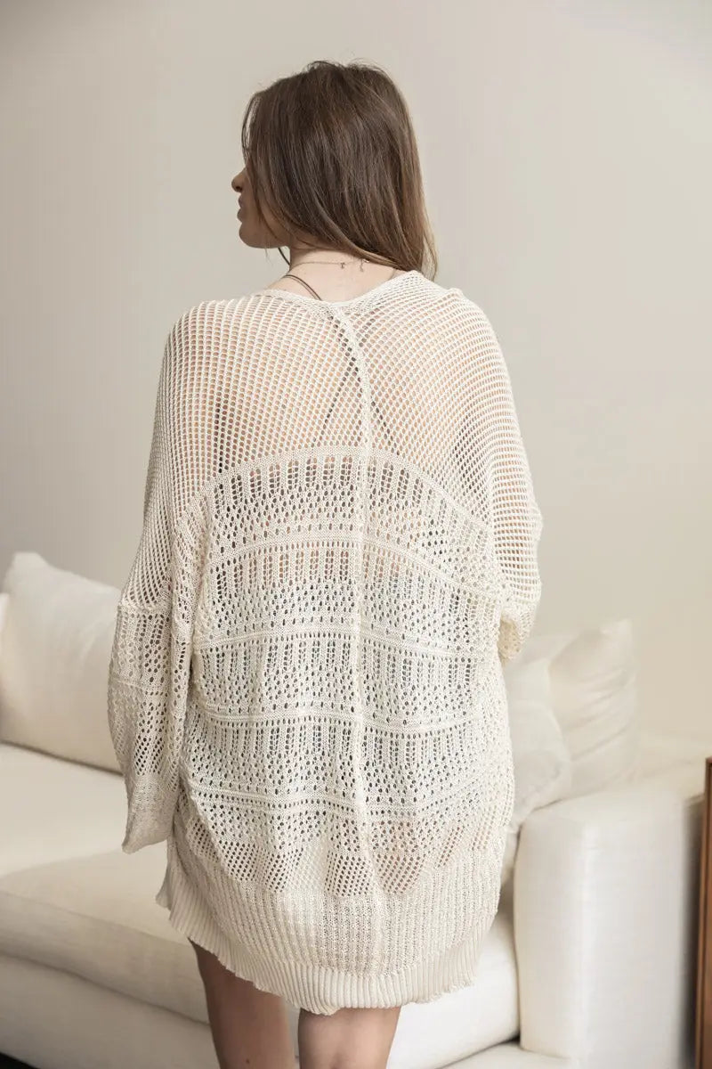 Knit Netted Cardigan - Boho Clothing and Accessories - Flyclothing LLC