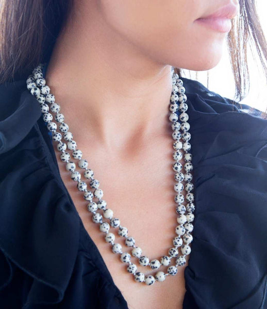 Knotted Dalmatian Jasper Necklace - Barse Jewelry - Flyclothing LLC