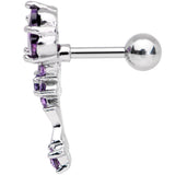 1/4 Purple Gem Cascade Right Cartilage Earring - BodyCandy - Flyclothing LLC