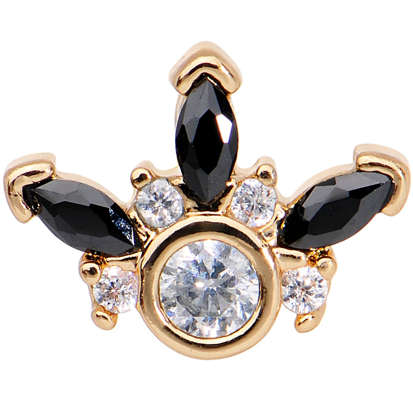 1/4 Clear CZ Gem Rose Gold Tone Anodized Cartilage Tragus Earring - BodyCandy - Flyclothing LLC