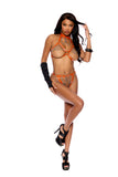 Elegant Memories Orange 2 Pc Chain Bra & G-Stri L1255