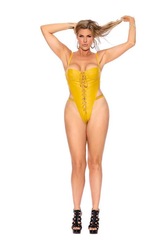 Elegant Moments Yellow Leather Lace Front Ted L2316 - Elegant Moments - Flyclothing LLC