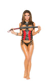 Elegant Moments Black/Red Cupless Corset W/Wide Collar L3153