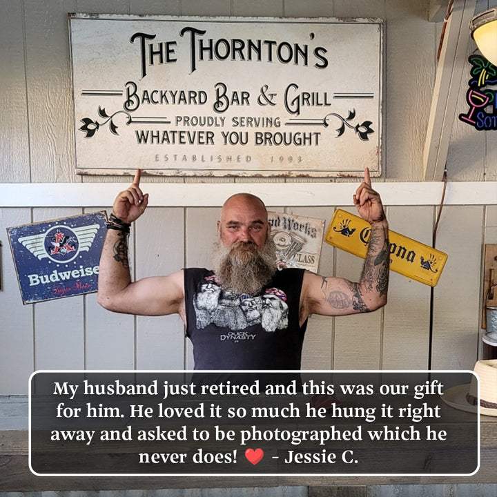 Backyard Bar & Grill Sign - Tailored Canvases - Flyclothing LLC