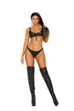 Elegant Memories Black Leather & Mesh Panty L9836