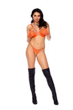 Elegant Moments Leather demi bra with underwire cups, adjustable straps and back clip closure Orange L5143O - Elegant Moments - Flyclothing LLC