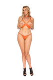 Elegant Moments Leather demi bra with underwire cups, adjustable straps and back clip closure Orange L5143XO - Elegant Moments - Flyclothing LLC