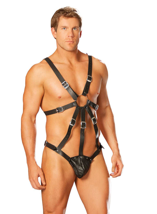 Elegant Moments Black Harness W/Attached Pouch L9132 - Elegant Moments - Flyclothing LLC