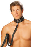 Elegant Moments Black Leather Collar W/ Studs And O L9147 - Elegant Moments - Flyclothing LLC