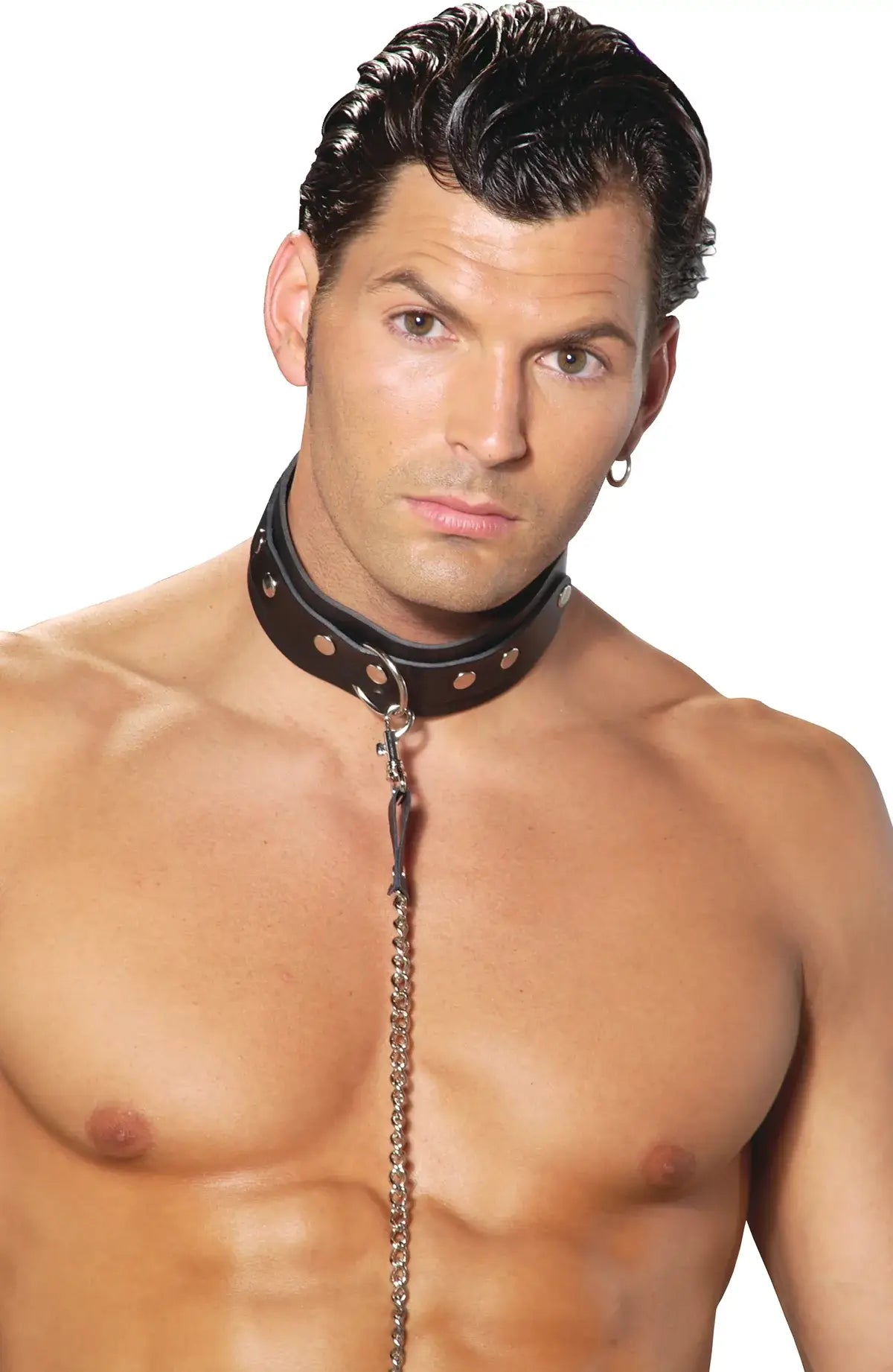 Elegant Moments Black Leather Collar W/ O Ring L9150 - Elegant Moments - Flyclothing LLC