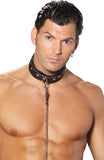 Elegant Moments Black Leather Collar W/ O Ring L9150 - Elegant Moments - Flyclothing LLC