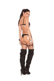 Elegant Moments Black Leather Garterbelt W/ 8 Straps L9170