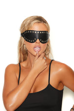 Elegant Memories Black Leather Blindfold W/Nail Heads L9829