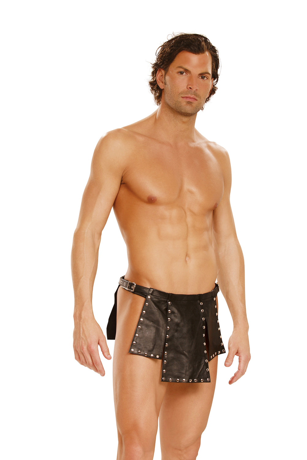Elegant Moments Black Leather Kilt L9869
