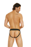 Elegant Moments Black Men's Leather Jock Strap L9995