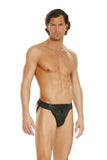 Elegant Moments Black Men's Leather Jock Strap L9995