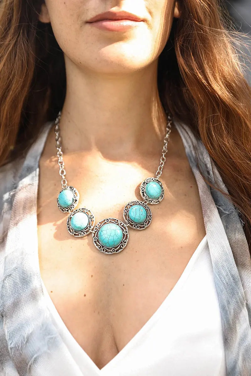 La Floraison Turquoise Necklace💙 - Boho Clothing and Accessories - Flyclothing LLC
