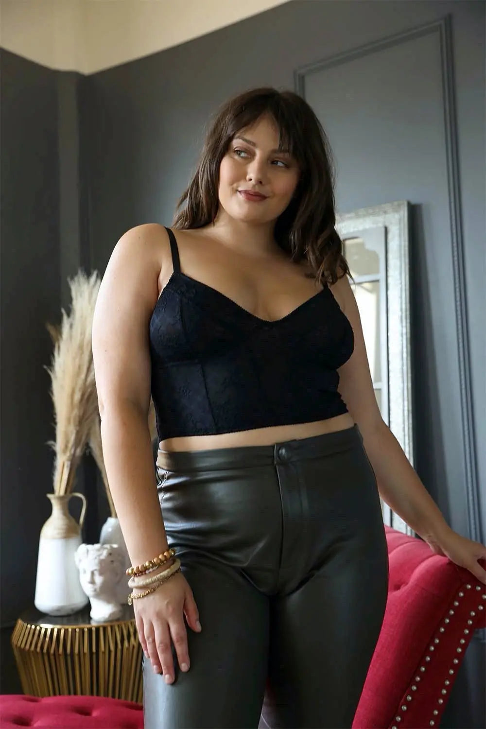 Lace Longline Corset Bralette Plus - Boho Clothing and Accessories - Flyclothing LLC