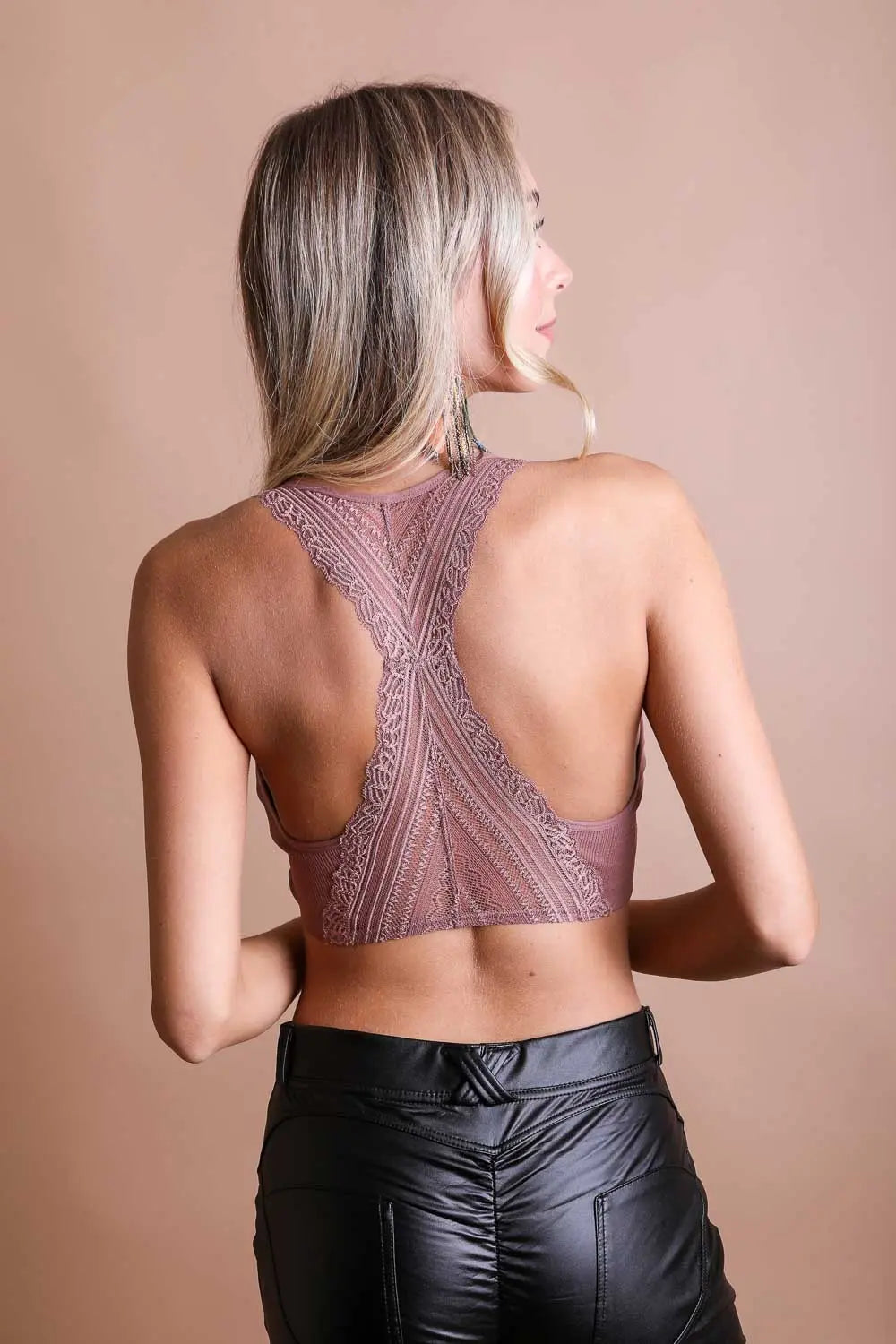 Seamless Lace Racerback Bralette – Lightweight Feminine Style - Boho Clothing and Accessories - Flyclothing LLC