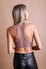 Seamless Lace Racerback Bralette – Lightweight Feminine Style - Boho Clothing and Accessories - Flyclothing LLC
