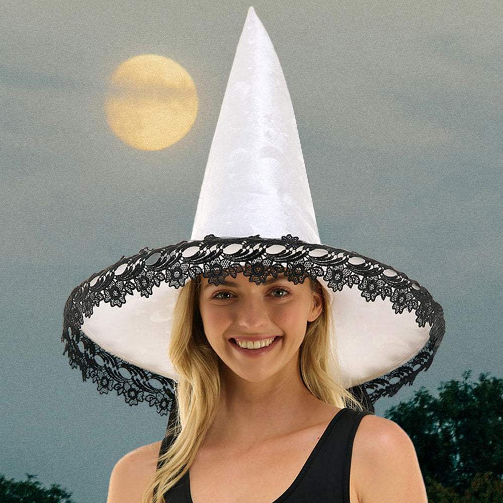 Lace Trim Halloween Witch Hat - Madeline Love - Flyclothing LLC