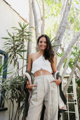 Lace-up Halter Knit Bralette - Boho Clothing and Accessories - Flyclothing LLC