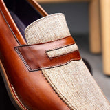 15-733-CGN Lago Italian Calfskin Slip On Loafer Cognac - Zelli Italia - Flyclothing LLC