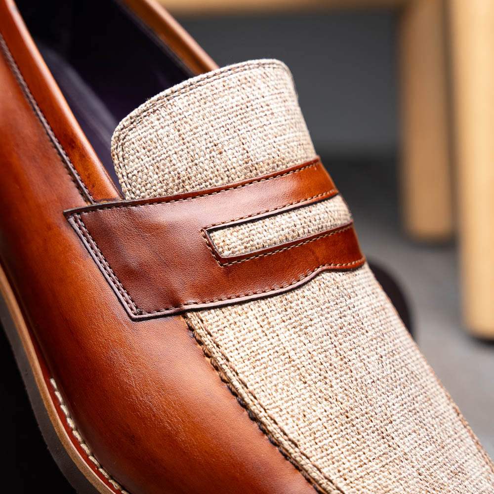 15-733-CGN Lago Italian Calfskin Slip On Loafer Cognac - Zelli Italia - Flyclothing LLC