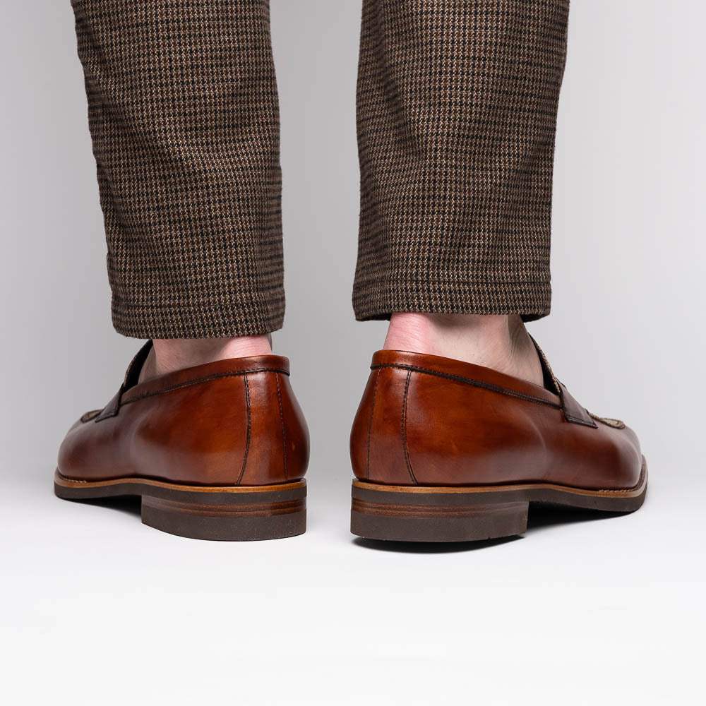 15-733-CGN Lago Italian Calfskin Slip On Loafer Cognac - Zelli Italia - Flyclothing LLC
