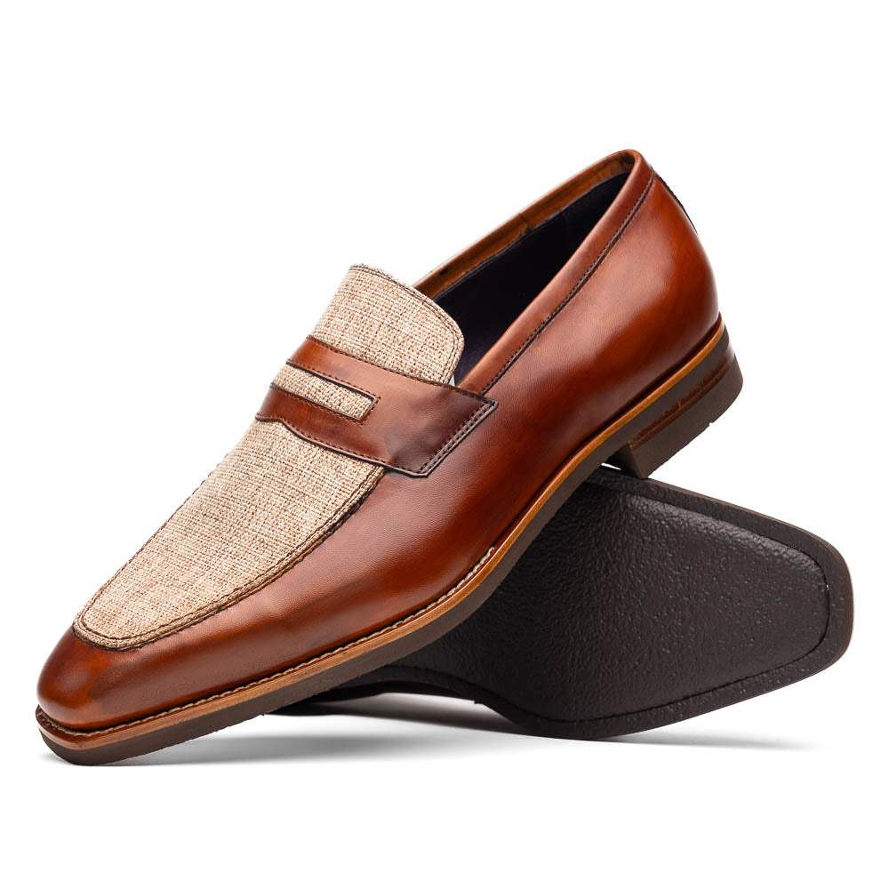 15-733-CGN Lago Italian Calfskin Slip On Loafer Cognac - Zelli Italia - Flyclothing LLC