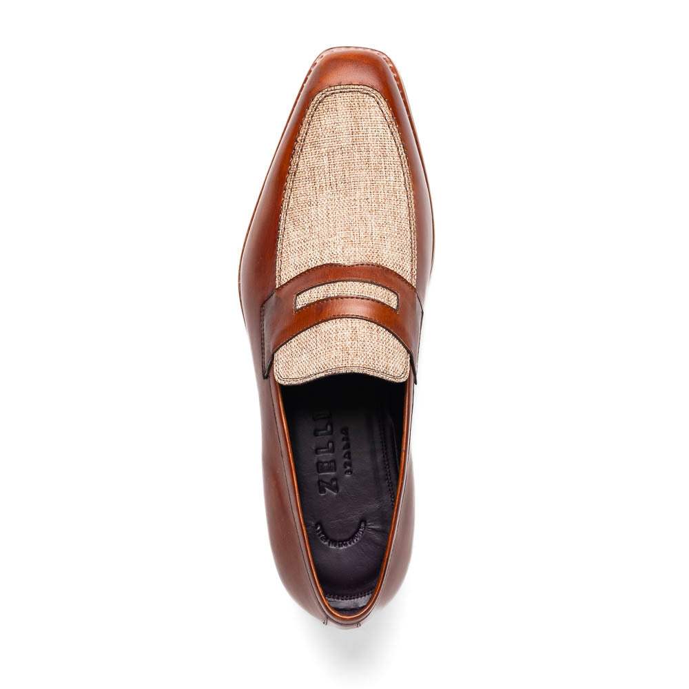 15-733-CGN Lago Italian Calfskin Slip On Loafer Cognac - Zelli Italia - Flyclothing LLC