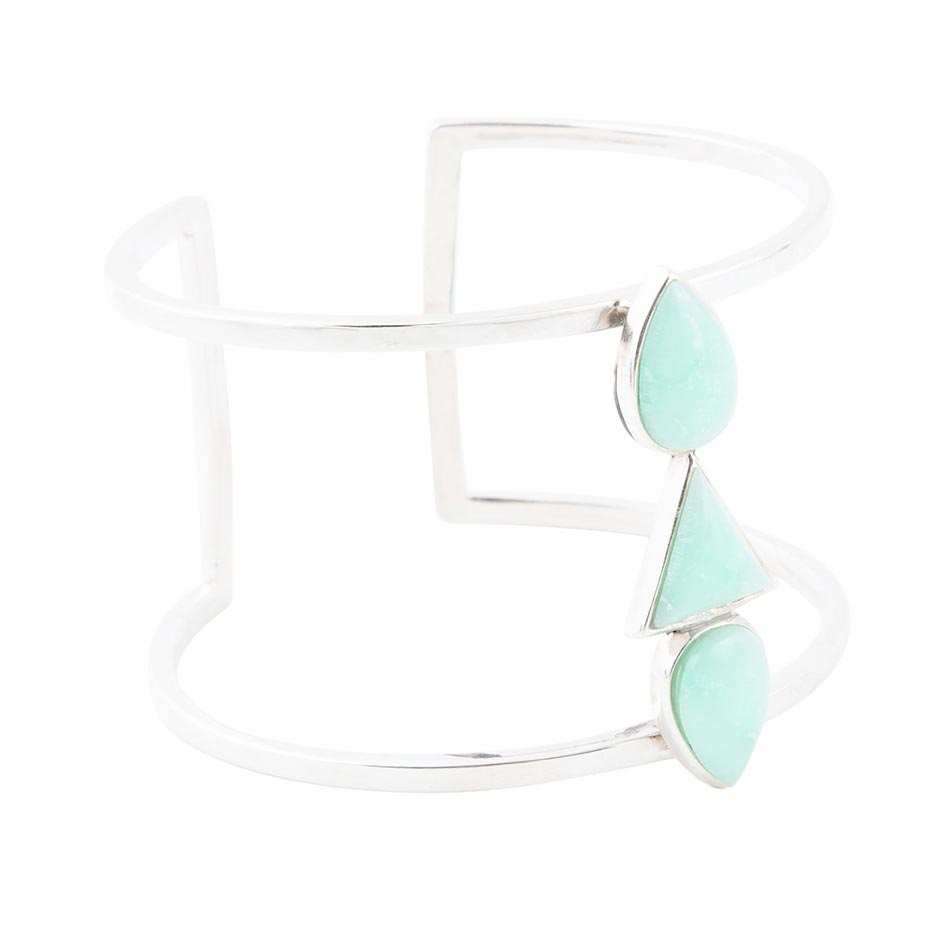 Lahana Green Chrysoprase Sterling Silver Statement Cuff Bracelet - Barse Jewelry