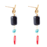 Lapis and Coral Post Drop Earrings - Barse Jewelry