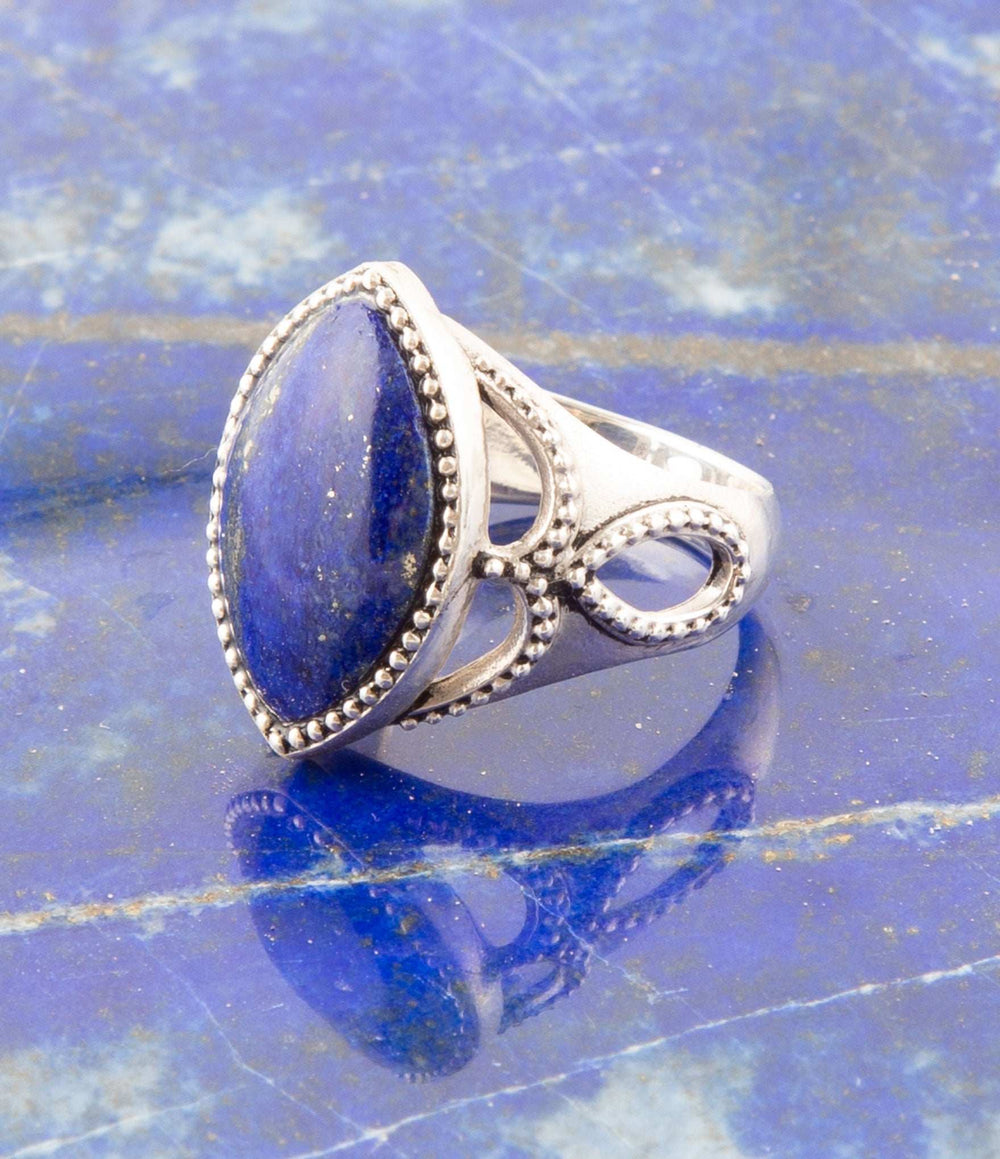 Blue Lapis and Sterling Silver Marquis Ring - Barse Jewelry - Flyclothing LLC