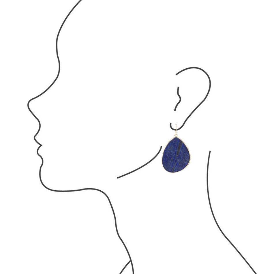 Lapis Slab Drop Earrings - Barse Jewelry - Flyclothing LLC
