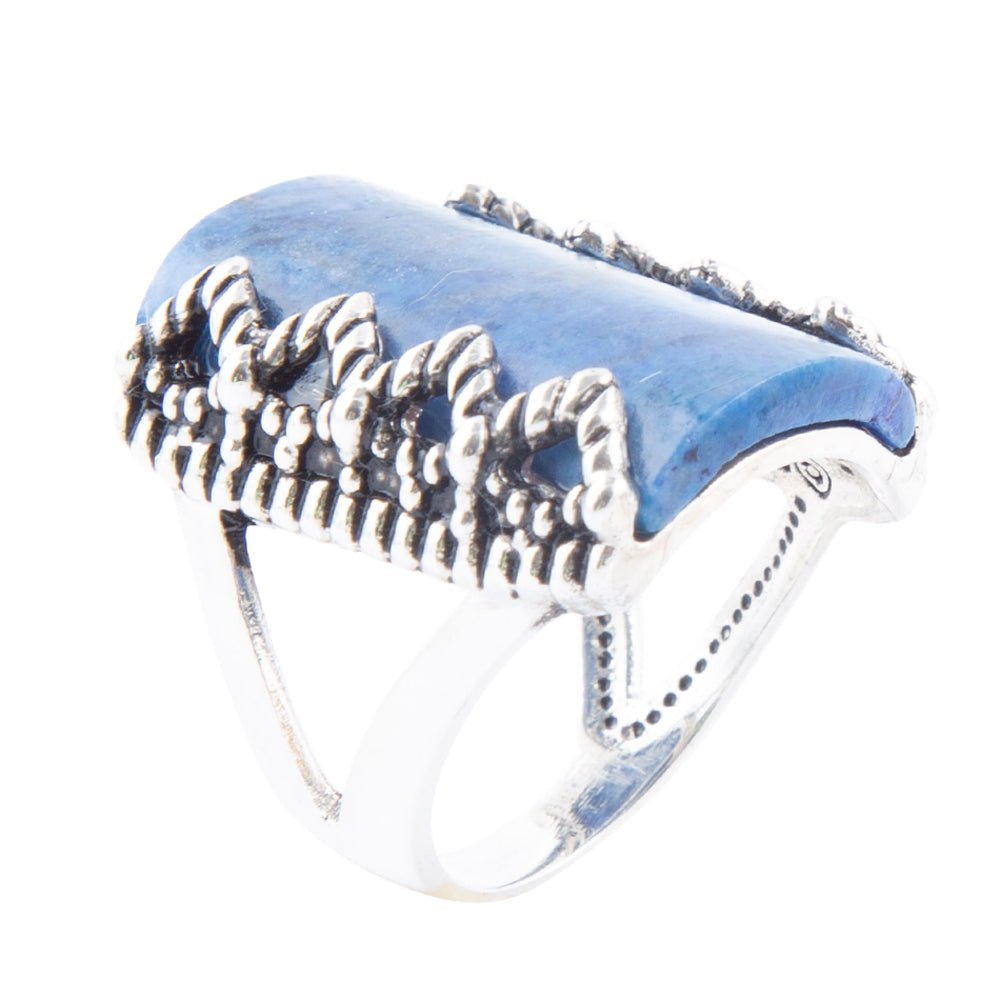 Blue Lapis Slice and Sterling Silver Ring - Barse Jewelry