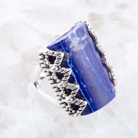 Blue Lapis Slice and Sterling Silver Ring - Barse Jewelry - Flyclothing LLC